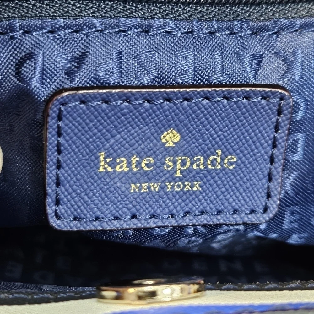 Kate Spade New York Evangelie Laurel Way Striped Satchel Crossbody Red White Blu